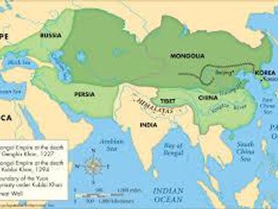 In what year did the Mongol Empire officially collapse?