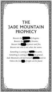 Compelte the  first verse of the prophecy:  Beware the ______ of dragons, Beware the ______ of dreams, Beware the ______ of power and fire, Beware one who is not what she seems.  Seperate the words with commas and spaces.