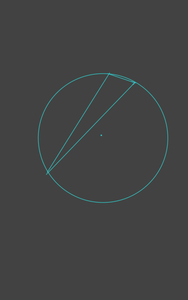 there is a circle. 3 points are chosen at random along the circumference. these points connect to form a triangle. what are the chances that the area of the triangle contain the exact center of the circle?