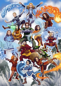 Which superhero cartoon features the character Korra, who can bend all four elements?