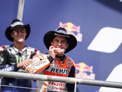 Which driver performed a 'shoey' celebration on the podium?