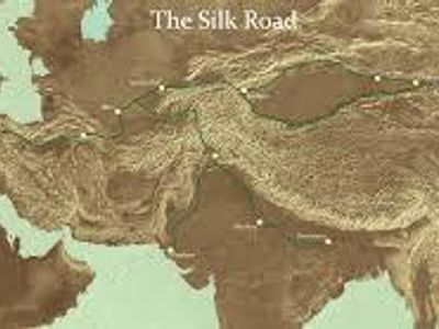 Which religion spread along the Silk Road from India to China?