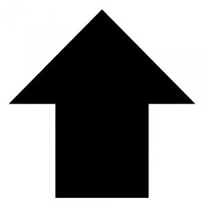 What does a white rectangular sign with a black arrow pointing upwards indicate?