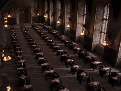 What two years do Hogwarts students take exams?