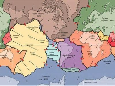 What type of feature is formed by two tectonic plates moving away from each other?