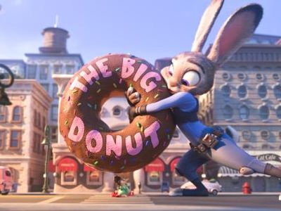 Who's daughter does Judy save from a big doughnut?