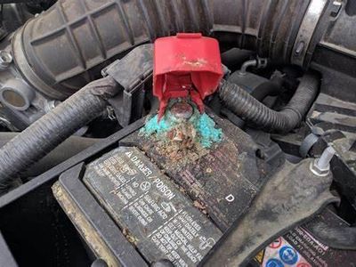 What can happen if a car's battery terminals are corroded?