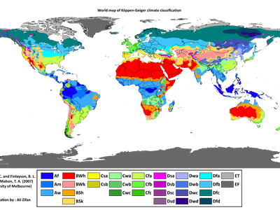 Which climate zone is characterized by cold temperatures and little to no vegetation?