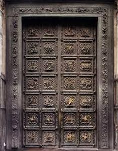 Which artist created the bronze doors of the Florence Baptistery?