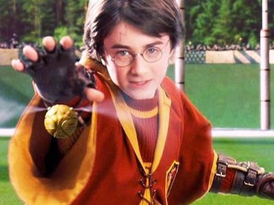 How did Harry catch his first snitch?