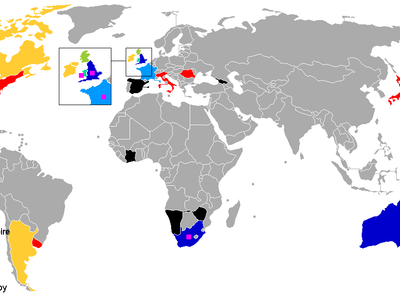 Which country has hosted the Rugby World Cup the most times?