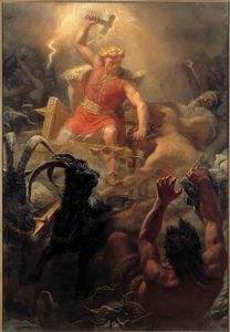 In Norse mythology, which God killed the giants during Ragnarok?