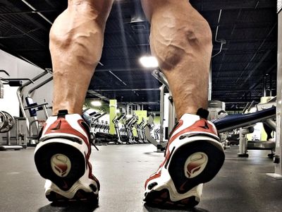 What exercise targets the calves?