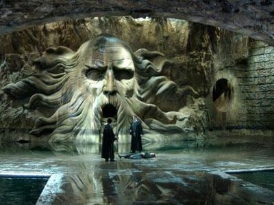 The Chamber of Secrets is located in the girl's bathroom at Hogwarts.