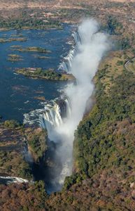 Which landform is a narrow waterway connecting two larger bodies of water?