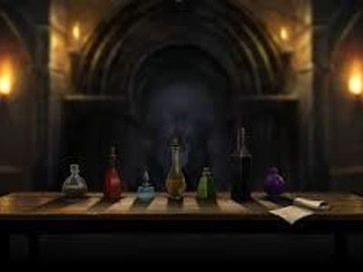 When Harry, Ron and Hermione go through the trapdoor. Harry and Hermione are at potions part, which bottle gets you through to the stone?