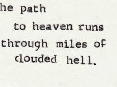 Name the song: 6. The path to heaven runs through miles of clouded hell. Don't look back. Packing my bags.