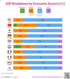 Which sector is typically the largest contributor to GDP in developed economies?