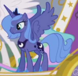 In S4 episode 1 & 2, Luna looked like her normal self with the wavy hair, but when the Mane 6 defeated her in the first and second episode EVER in MLP:FiM, she looked like her younger self.. Why is that?