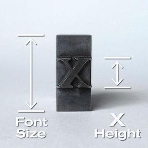 Which term describes the height of lowercase letters in a typeface relative to the x-height?