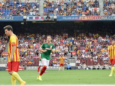 Which club plays its home matches at Camp Nou?