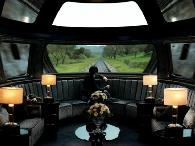 How many mph does the train that takes Katniss to the Capitol go?