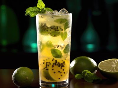 What fruit is commonly used as a garnish for a Mojito cocktail?