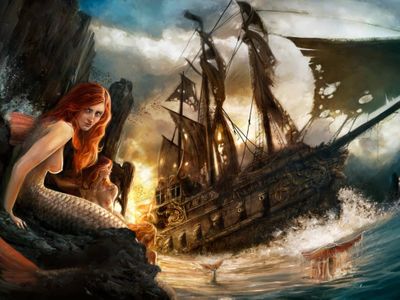 What kind of treasure do mermaids often collect from shipwrecks?