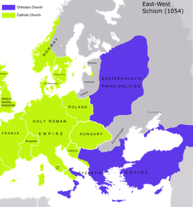 Which century witnessed the Great Schism between the Western and Eastern Christian churches?