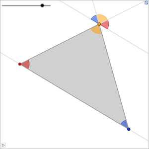 What is the sum of the interior angles of a triangle?