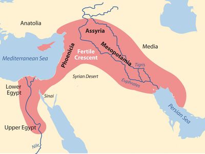 Which two rivers bordered Mesopotamia?