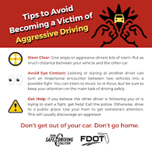 Why should you avoid making eye contact with aggressive drivers?