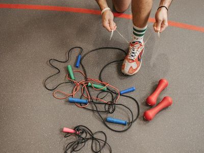 What type of shoes should you wear while jump roping?