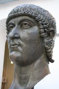 Which Roman Emperor was responsible for splitting the Roman Empire, establishing the Byzantine Empire?