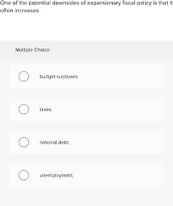 Which of the following is a potential downside of expansionary fiscal policy?