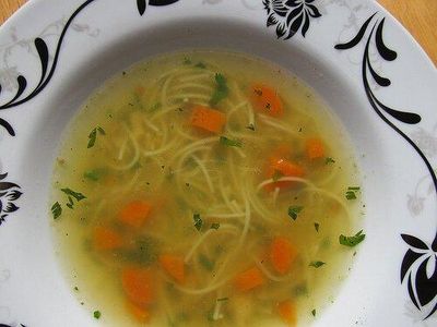 Soup made out of oil and vegetables