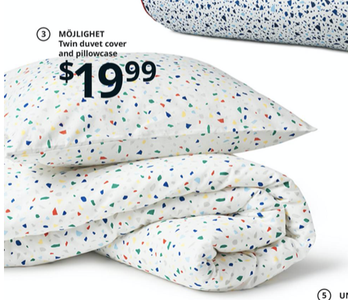 MÖJLIGHET Twin duvet cover and pillowcase. $19.99