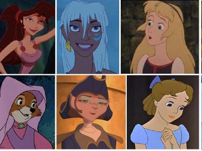 Disney non-princesses (Esmerelda, Meg, Jane, Alice)