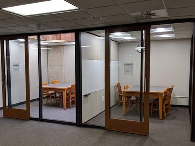 the library, in one of the study rooms