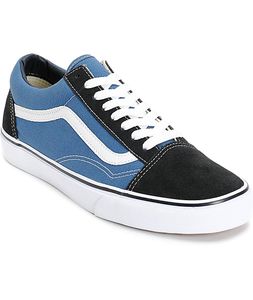 blue and black old skool vans