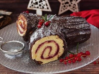 Yule Log with Jam Filling