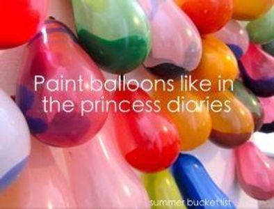 Pop balloons with paint in them on a white canvas!