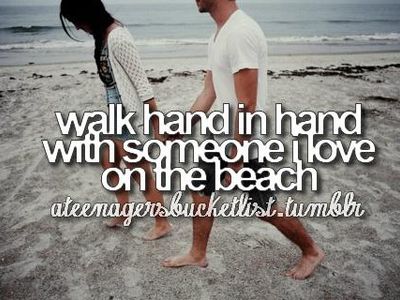 Walk hand in hand with the person I love <3