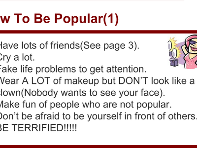 How To Be Popular(1)