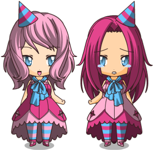 Pinkie Pie and Pinkamena (human Chibis)