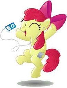 Apple bloom got her iPhone! (P.S fake cutiemark)