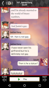 Does Jumin Han is gay?