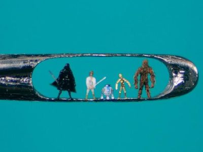 Star Wars statues in the eye of a needle!