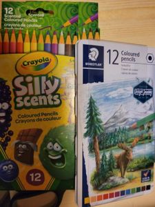 Now- I COULD use the professional pencil crayons- BUT IF YOU KNOW ME I NEED DAT SILLY SCENTS