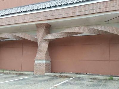 A building with spiraled bricks